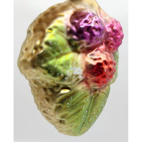 Christopher Radko Glass Fig Ornament Hand-Painted Berry Design Gold Christmas 3" - Picture 2 of 6